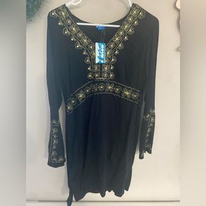 SOAKED black and gold Tunic swim coverup size medium